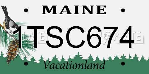 1TSC674 Maine License Plate