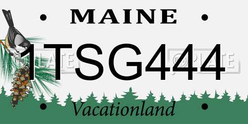 1TSG444 Maine License Plate