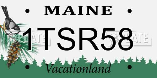 1TSR58 Maine License Plate