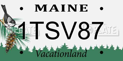 1TSV87 Maine License Plate