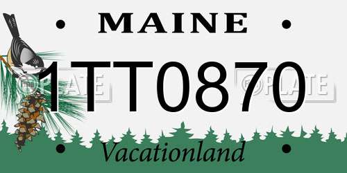 1TT0870 Maine License Plate