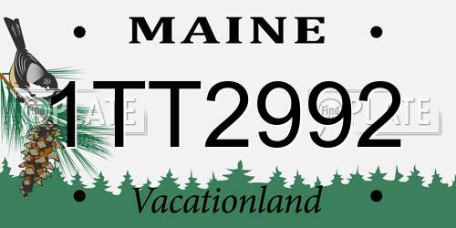 1TT2992 Maine License Plate
