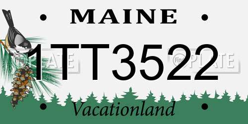 1TT3522 Maine License Plate