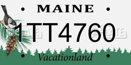 1TT4760 Maine License Plate