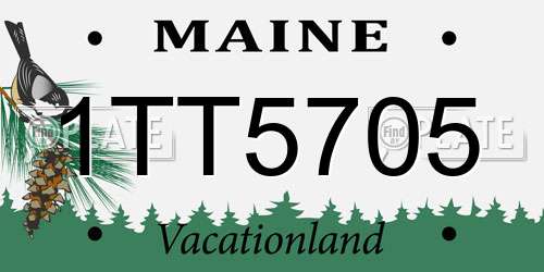 1TT5705 Maine License Plate