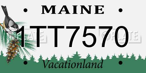 1TT7570 Maine License Plate