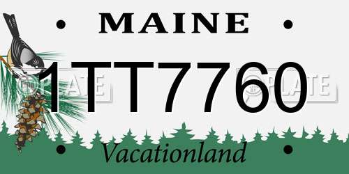 1TT7760 Maine License Plate
