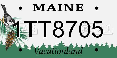 1TT8705 Maine License Plate
