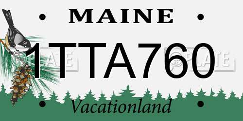 1TTA760 Maine License Plate