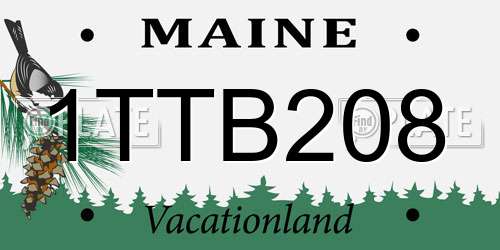 1TTB208 Maine License Plate