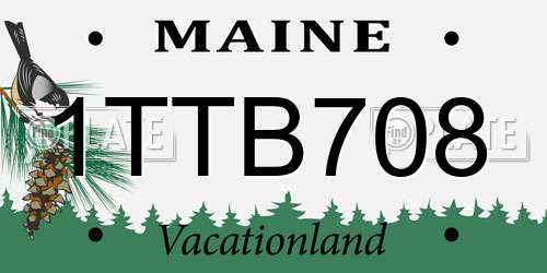 1TTB708 Maine License Plate