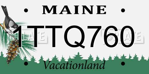 1TTQ760 Maine License Plate
