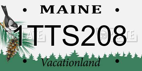 1TTS208 Maine License Plate
