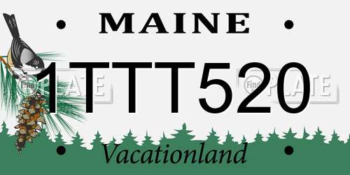 1TTT520 Maine License Plate