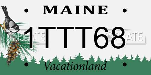 1TTT68 Maine License Plate