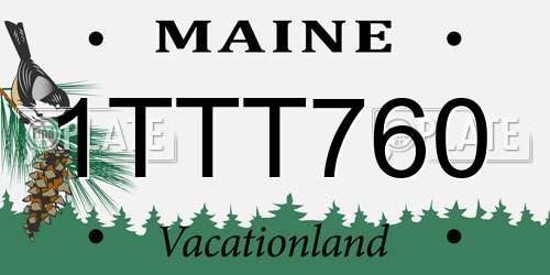 1TTT760 Maine License Plate