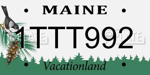 1TTT992 Maine License Plate