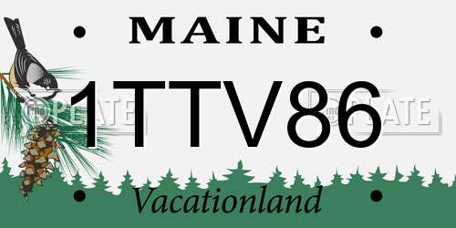 1TTV86 Maine License Plate