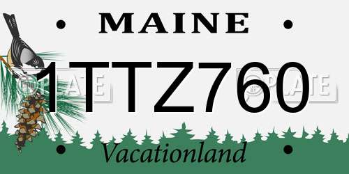 1TTZ760 Maine License Plate