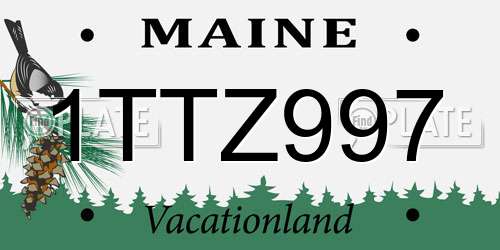 1TTZ997 Maine License Plate