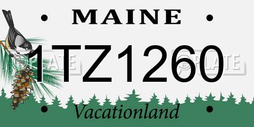 1TZ1260 Maine License Plate