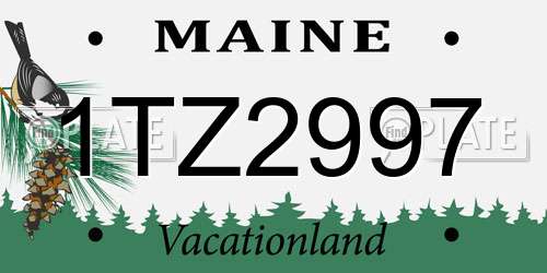 1TZ2997 Maine License Plate