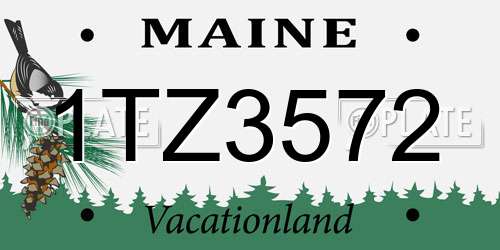 1TZ3572 Maine License Plate