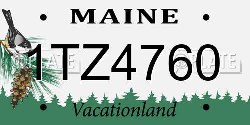 1TZ4760 Maine License Plate