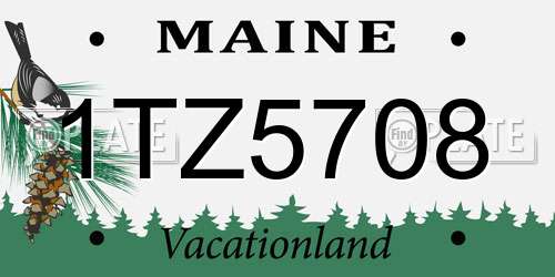 1TZ5708 Maine License Plate