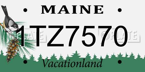 1TZ7570 Maine License Plate