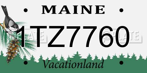 1TZ7760 Maine License Plate