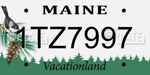 1TZ7997 Maine License Plate