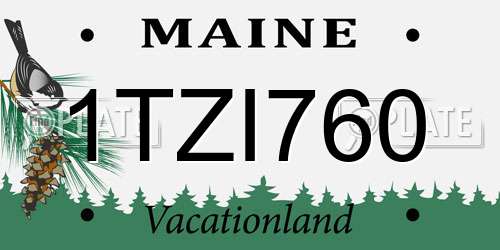 1TZI760 Maine License Plate