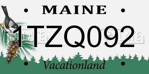 1TZQ092 Maine License Plate