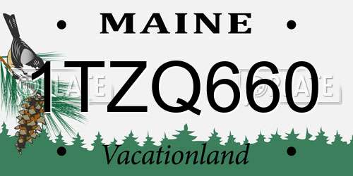 1TZQ660 Maine License Plate