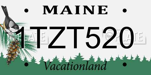 1TZT520 Maine License Plate