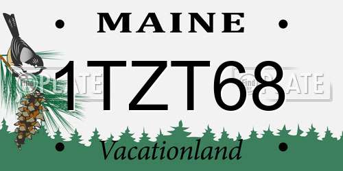 1TZT68 Maine License Plate