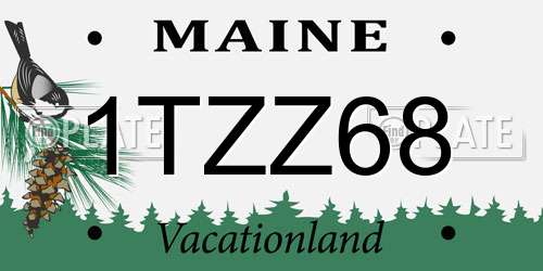 1TZZ68 Maine License Plate