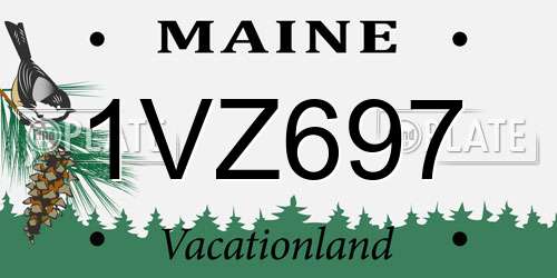 1VZ697 Maine License Plate