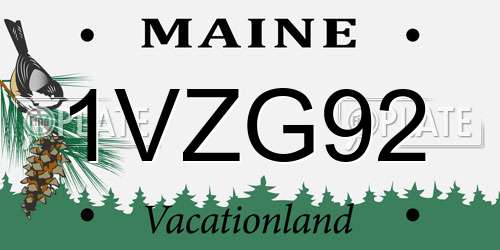 1VZG92 Maine License Plate