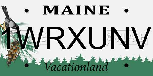 1WRXUNV Maine License Plate
