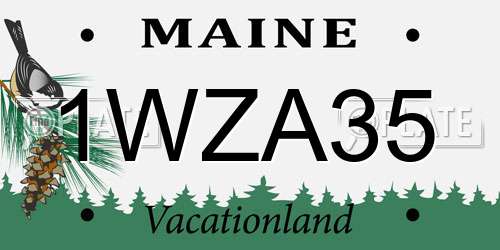 1WZA35 Maine License Plate