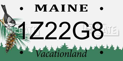 1Z22G8 Maine License Plate