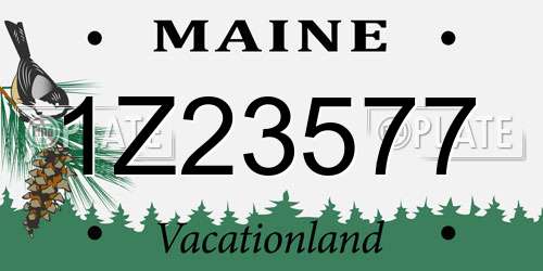 1Z23577 Maine License Plate