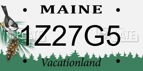 1Z27G5 Maine License Plate
