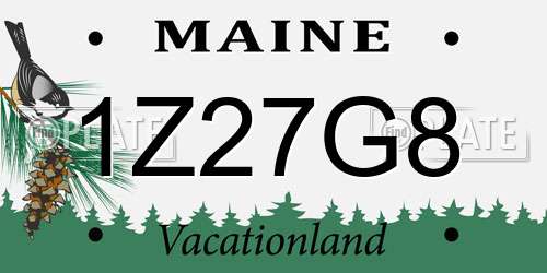 1Z27G8 Maine License Plate