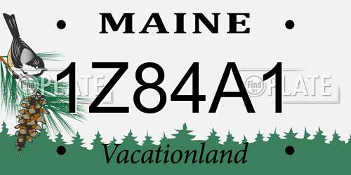 1Z84A1 Maine License Plate
