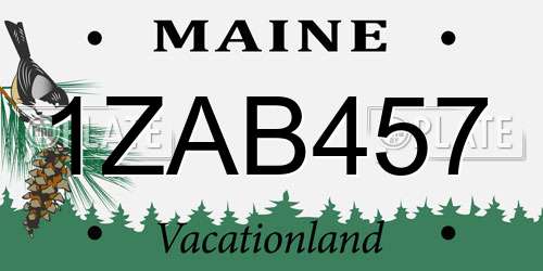 1ZAB457 Maine License Plate