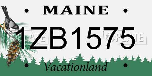 1ZB1575 Maine License Plate