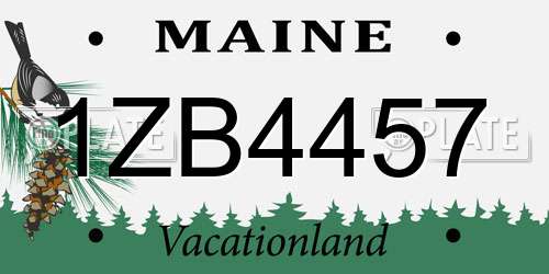 1ZB4457 Maine License Plate